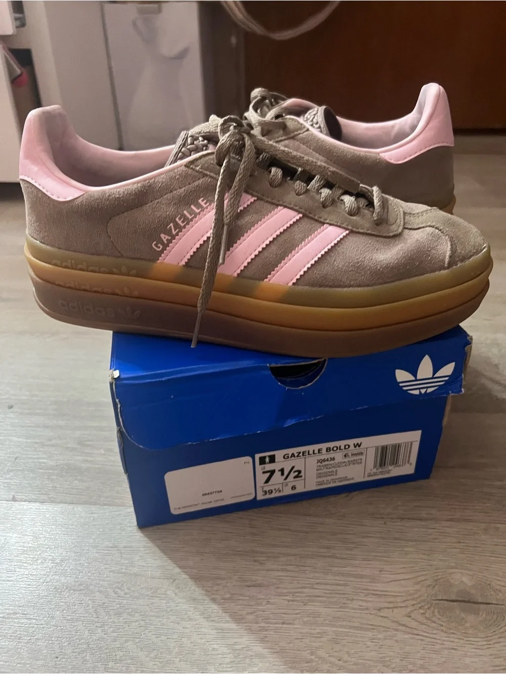Adidas Gazelle Women’s Taupe & Pink Suede Sneakers